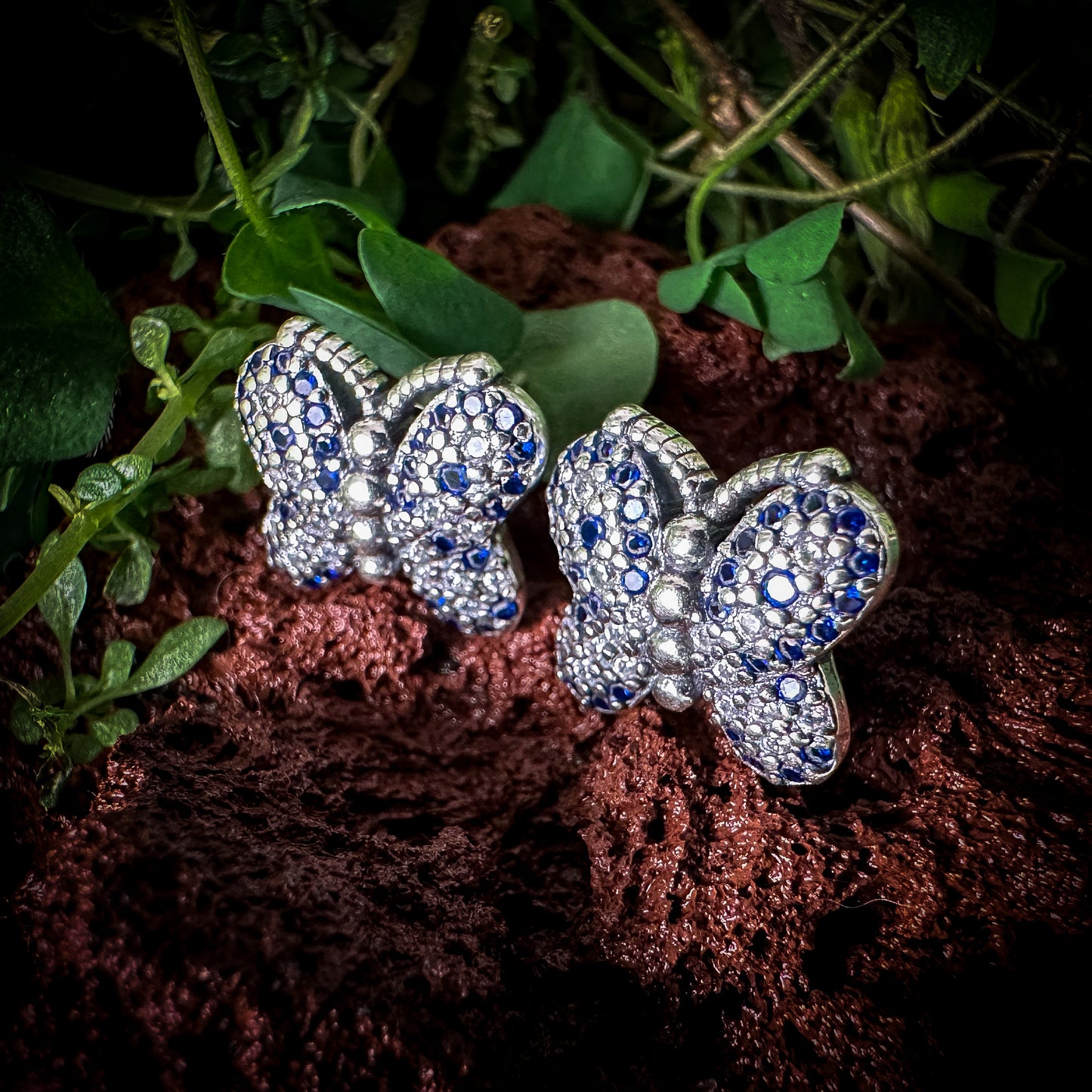 Aretes Mariposa azul