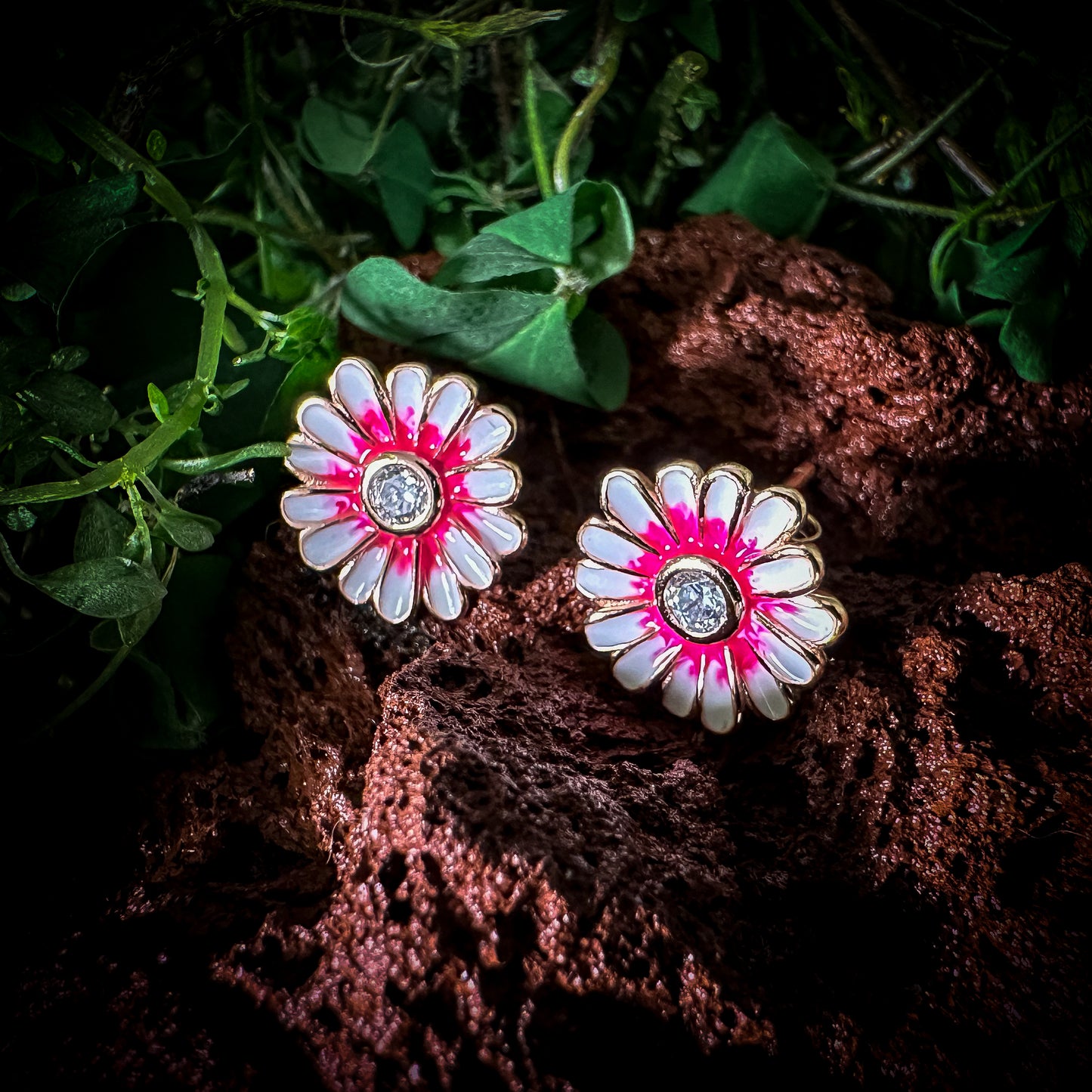 Aretes Margarita rosa